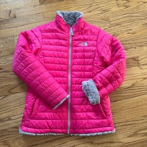 Pink Puffer Jacket with Faux Fur Lining